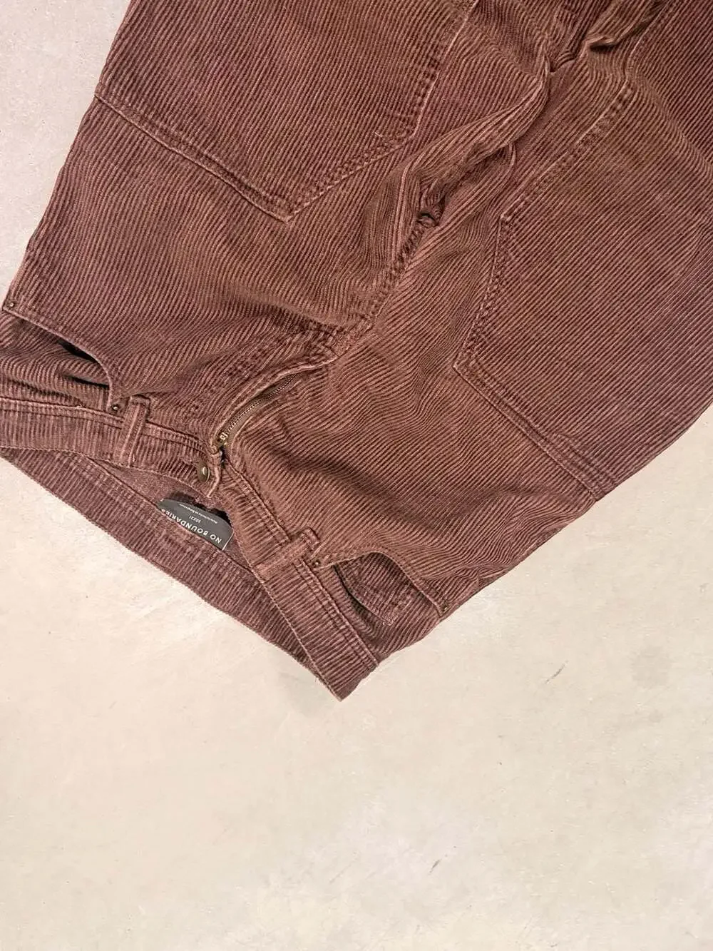 No Boundaries Brown double knee Corduroy Wide-Leg Carpenter Pants
